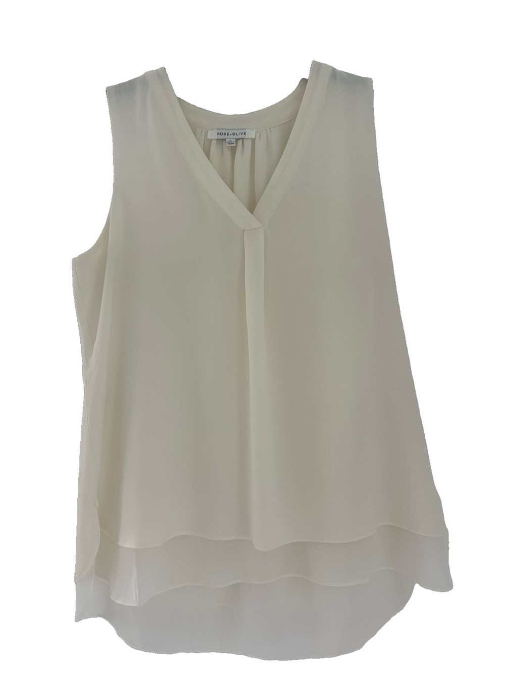 Rose & Olive Cream Layered V-Neck Sleeveless Camisole